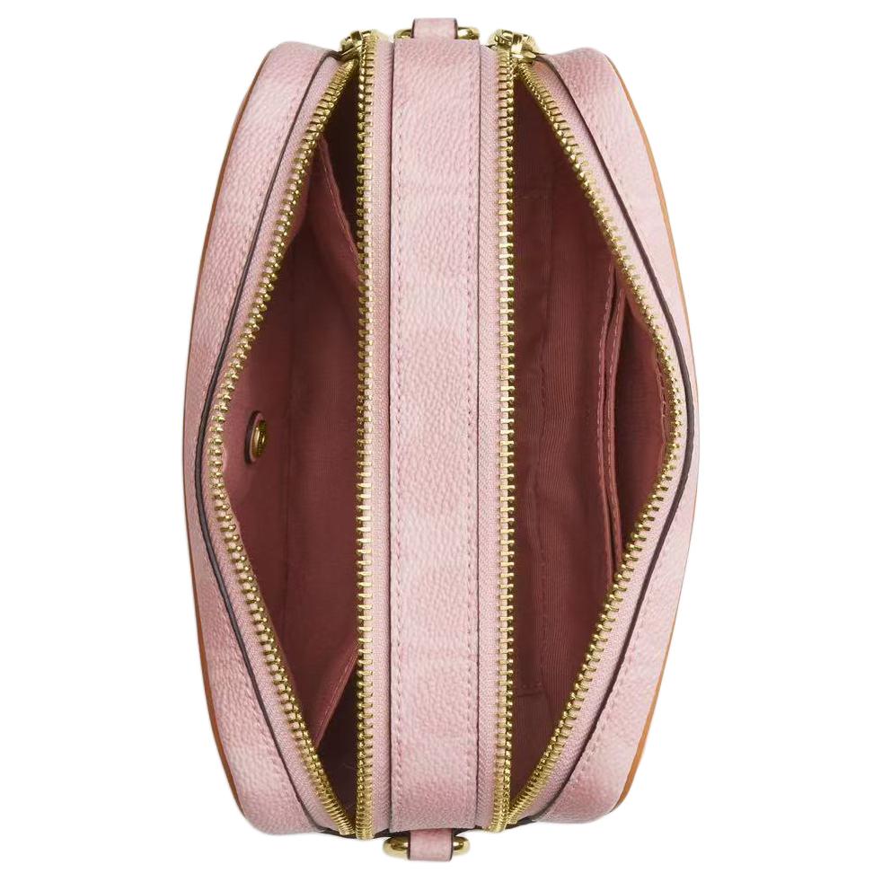 Coach Carey 18 Valentines Day Limited Edition Monogram Double Zipper Backpack Women Shoulder Bag Pink CEK74-IMPO