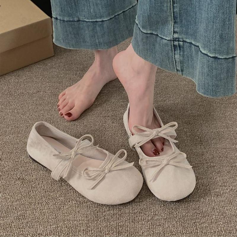 Fashion Vintage Women Fashion Single Shoes 2025 Summer Autumn Bow Knot Soft Sole Mary Jane Shoes Round Toe Lightweight Comfortable Flats