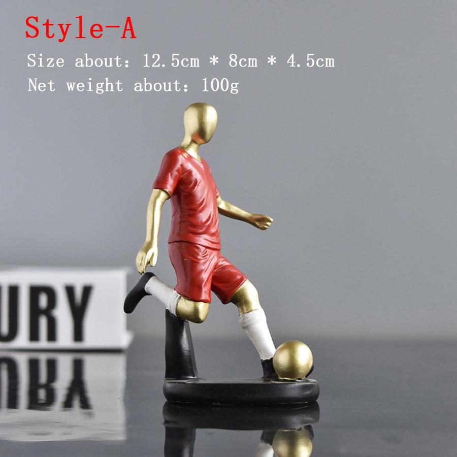 Funny Football Sport Lover Soccer Fans Kick The Ball Style Action Figure Statues Home Ornament Sculpture Desk Decor Figurine Toy