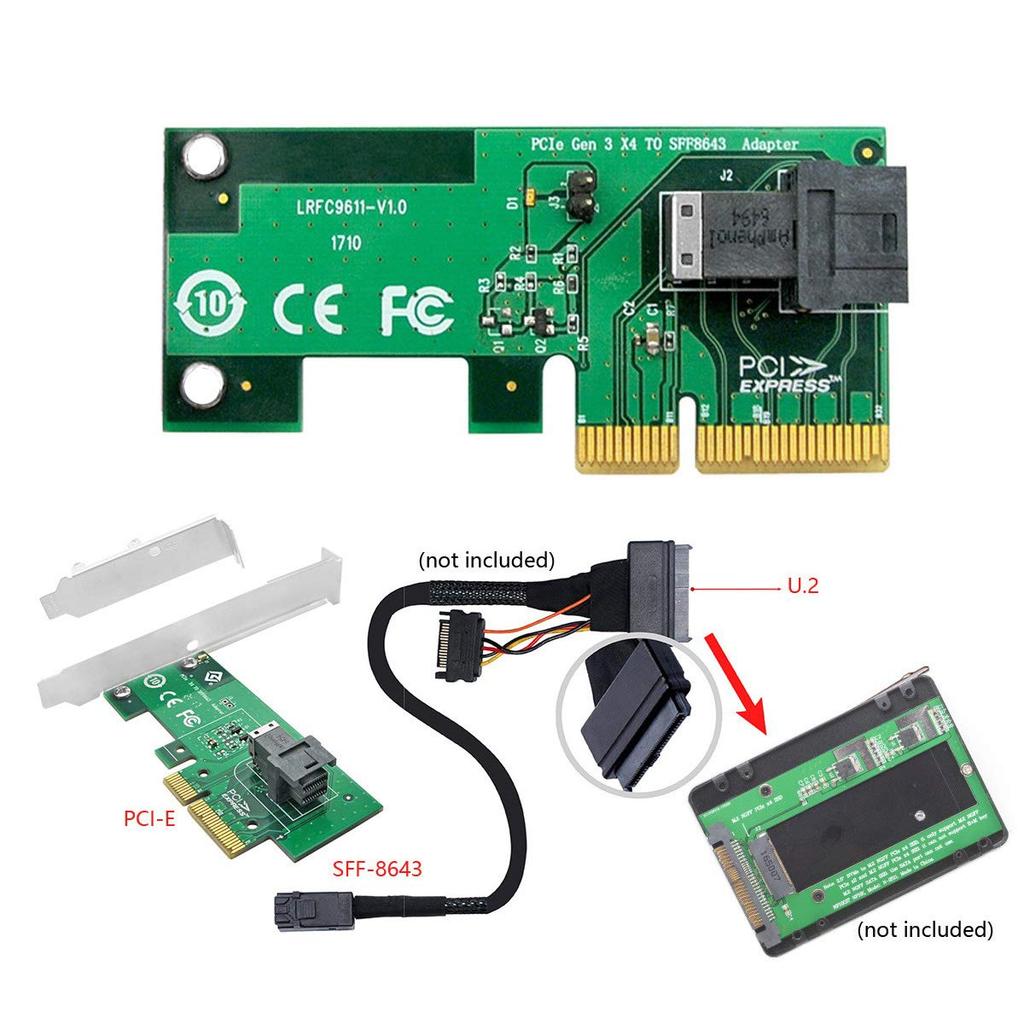 Cablecc 4X To U2 Kit NVME PCIe SSD Adapter for Mainboard SSD 750 P3600 P3700 PCI-E U.2 SFF-8639 M.2 SFF-8643