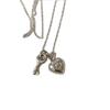 Cupronickel Plated Heart Key Necklace - Stylish, Simple, and Luxurious Collarbone Jewelry.