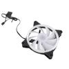 Computer Case Fan 1200RPM Double Loop LED 12cm RGB PC Case Silent Fan 30000h Long Life for Desktop Computers