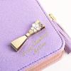 Fair Fairy Women's Bifold PU Leather Mini Wallet with Ribbon, Cute Gift, 151124 (Lavender)