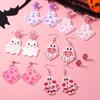 Cross-Border Halloween Cartoon Heart Ghost Tassel Earrings