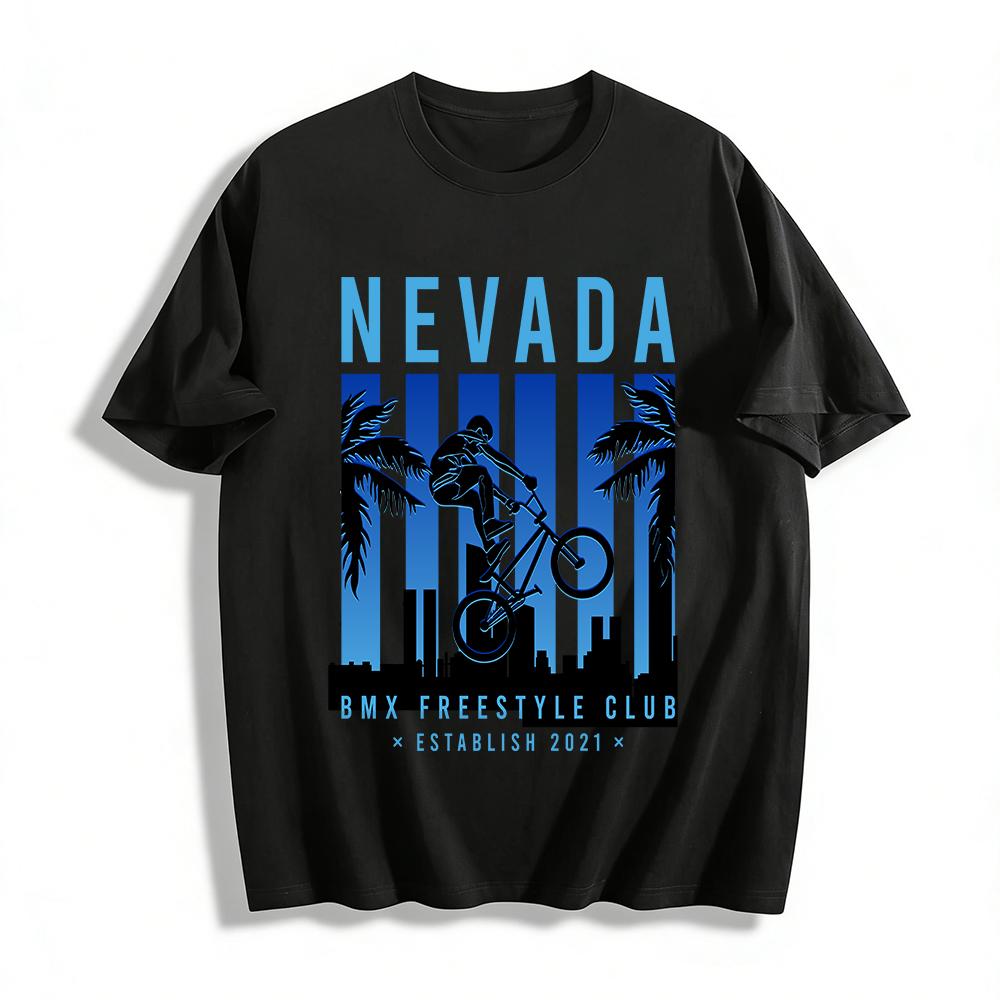 Nevada BMX Freestyle Club 2021 Основанная Велосипедная футболка Хлопковая футболка XXS