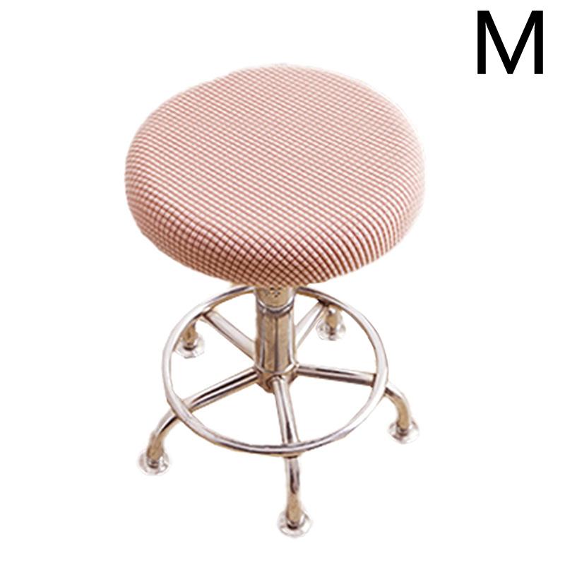 Thickened Solid Color Round Chair Cover Dining Stool Cover Elastic Chair Cushion Cover Washable Removable Seat Cover