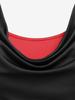 Rosegal Gothic Cowl Front Colorblock Zippered Butterfly Sleeve Top