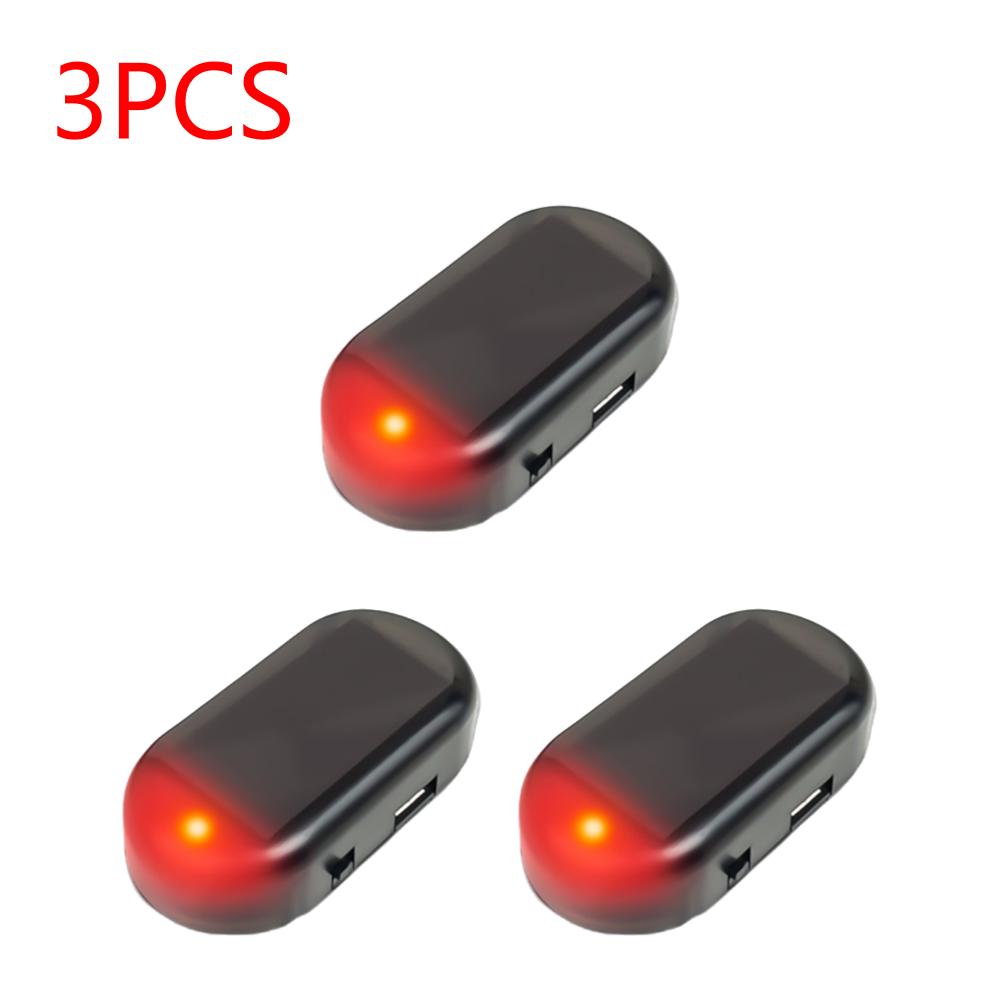 Solar Powered Car Fake Security Light Super Bright Red/Blue Simulated Dummy Alarm Light Wireless Anti-Theft Caution Signal Lamp