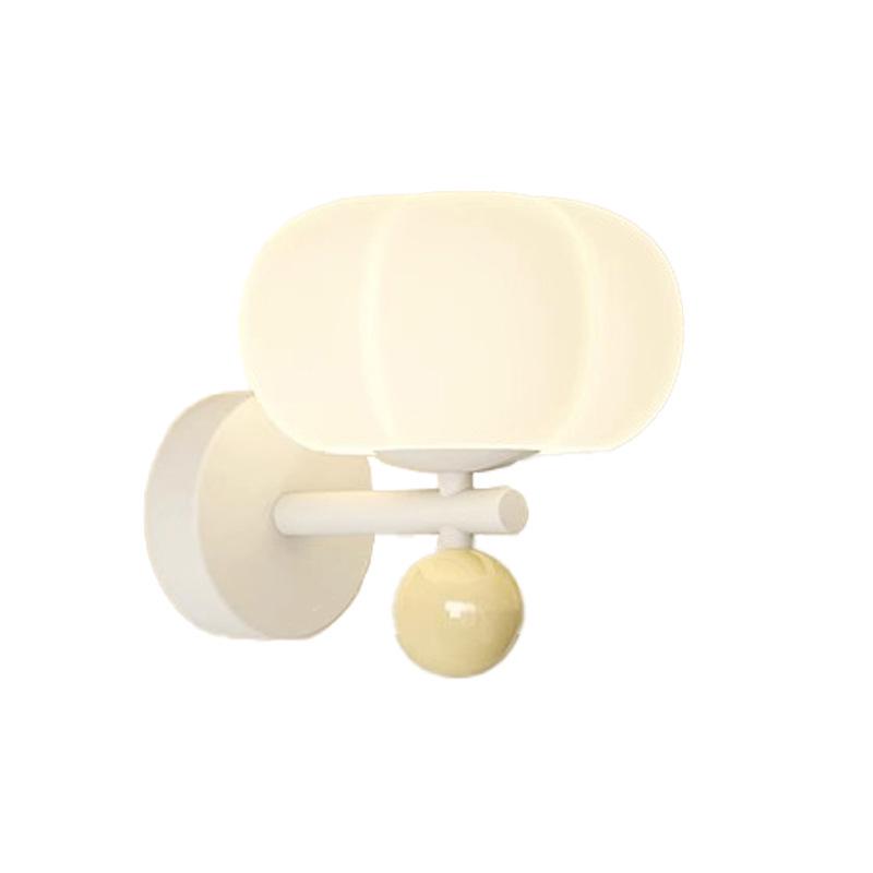 Cream Pumpkin Style Wall Lamp - Warm & Romantic Lighting for Bedroom, Living Room, or Aisle