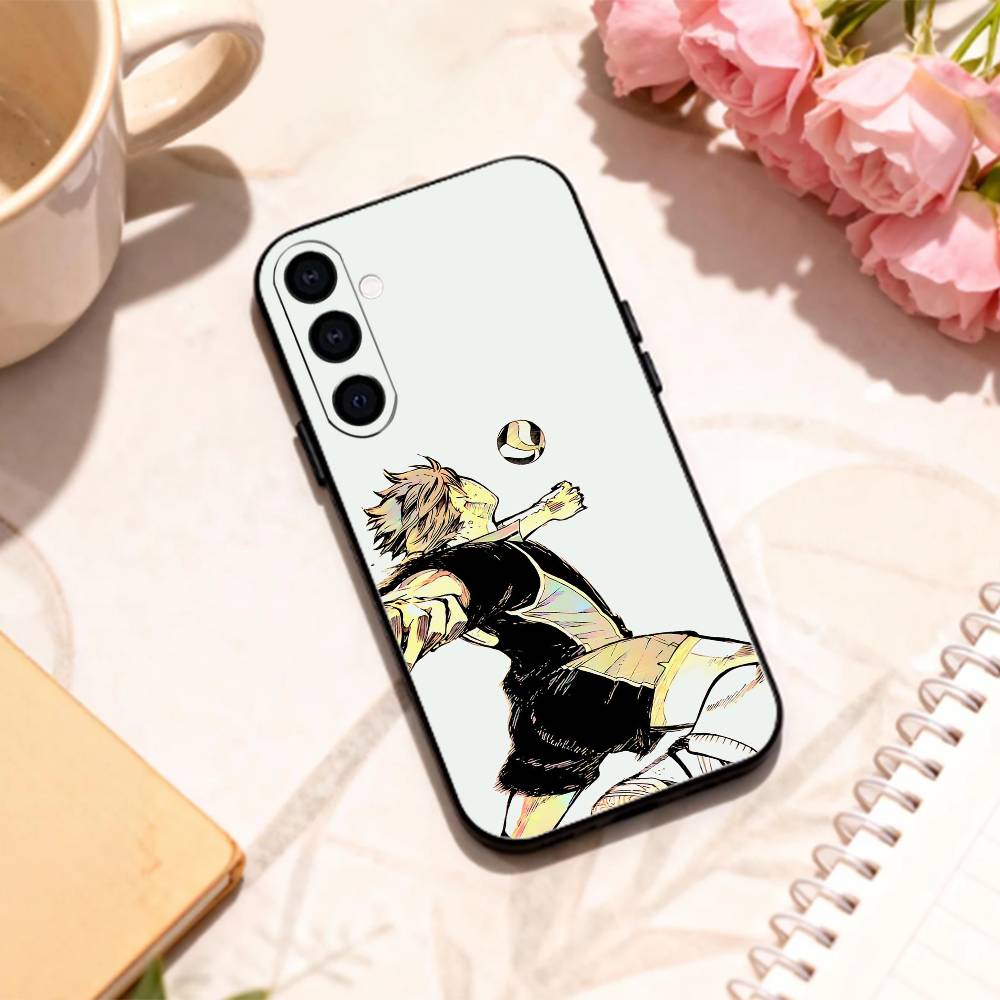 E-Epic Volleyball Haikyuu!!   Handyhülle für Samsung Galaxy A73, A72, A71, A70, A53, A52, A51 und weitere Modelle – Weiche, schwarze Hülle
