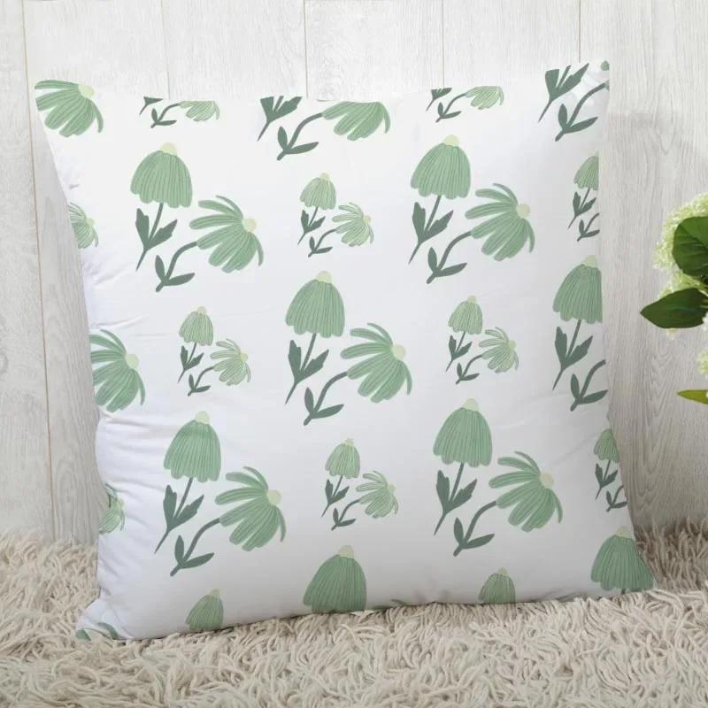 Chamomile Pillowcase Sofa Car Waist Throw Pillow Case Home Decoration Ins Style Flower Landscape Cushion Cover