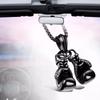 Decoration Car Interior Ornaments Rear View Mirror Hanging Car Pendant Metal Boxing Gloves