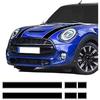 Car Styling Hood Bonnet Stripes Sticker Trunk Rear Engine Cover Vinyl Decal Stickers For Mini Cooper R56 R57 F55 F56 Accessories (Black-White)