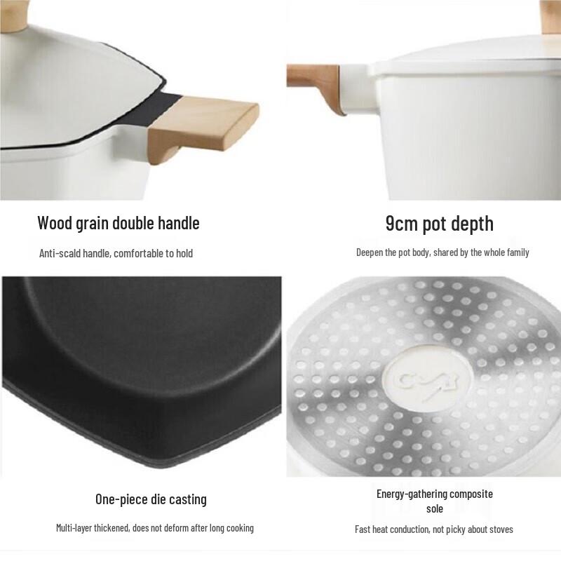 CateMaker Maple Series Hexagonal Double-Ear Soup Pot