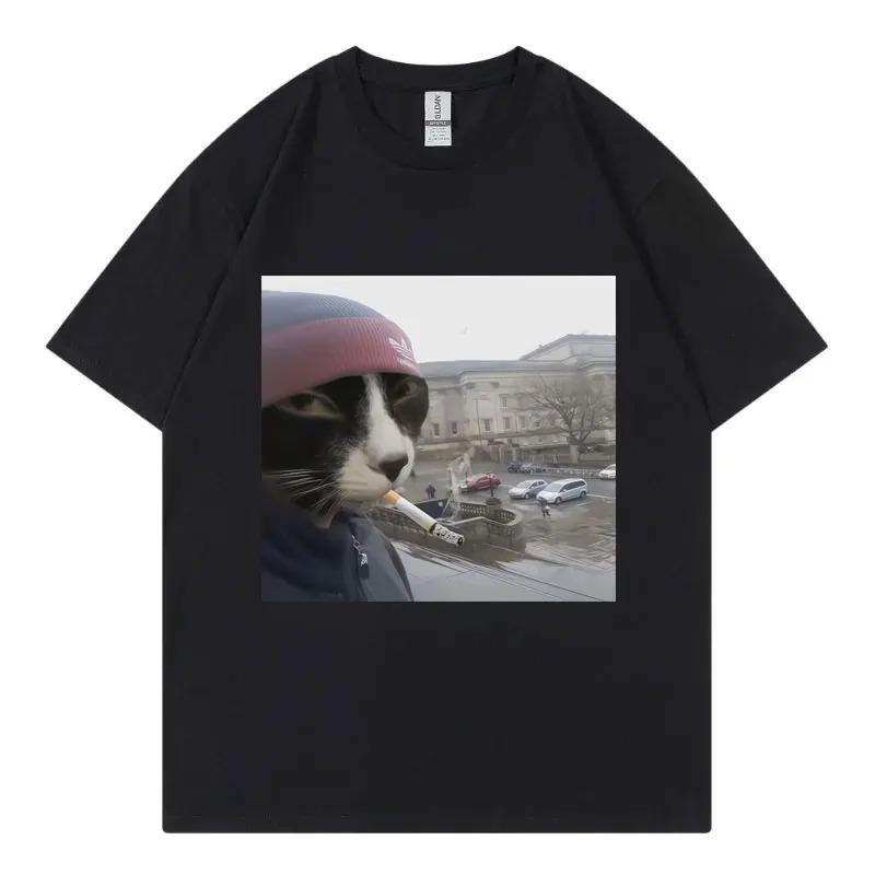 Cool Cat Fashion Casual Short Sleeve Streetwear Apparel Unisex Harajuku Y2K Fashion Casual Loose Cotton Summer New TShirt