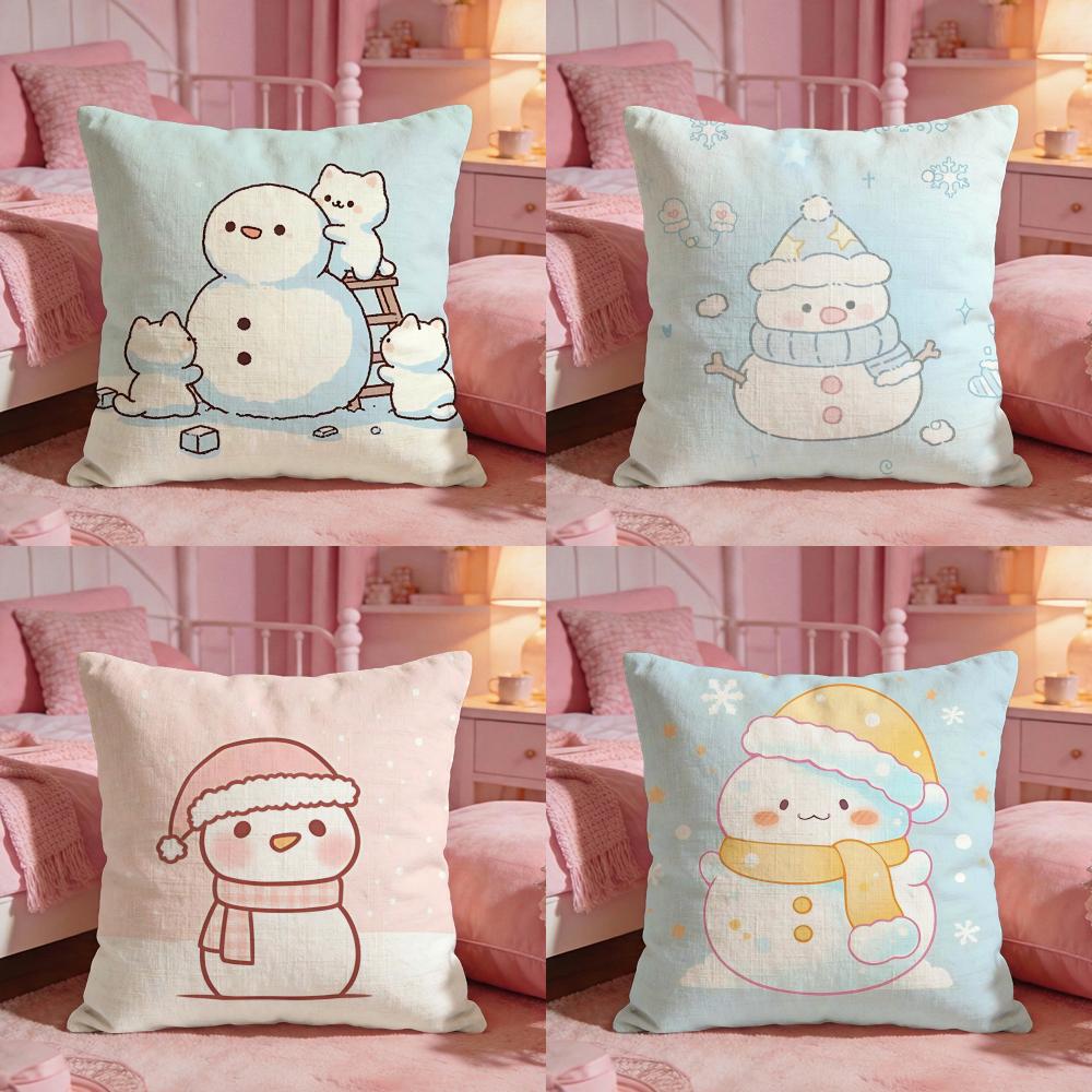 DecorsnowmanS Cushion Cover Premium Comfort Reversible Pillow Cove Two in One Design for Any Room Car Interior