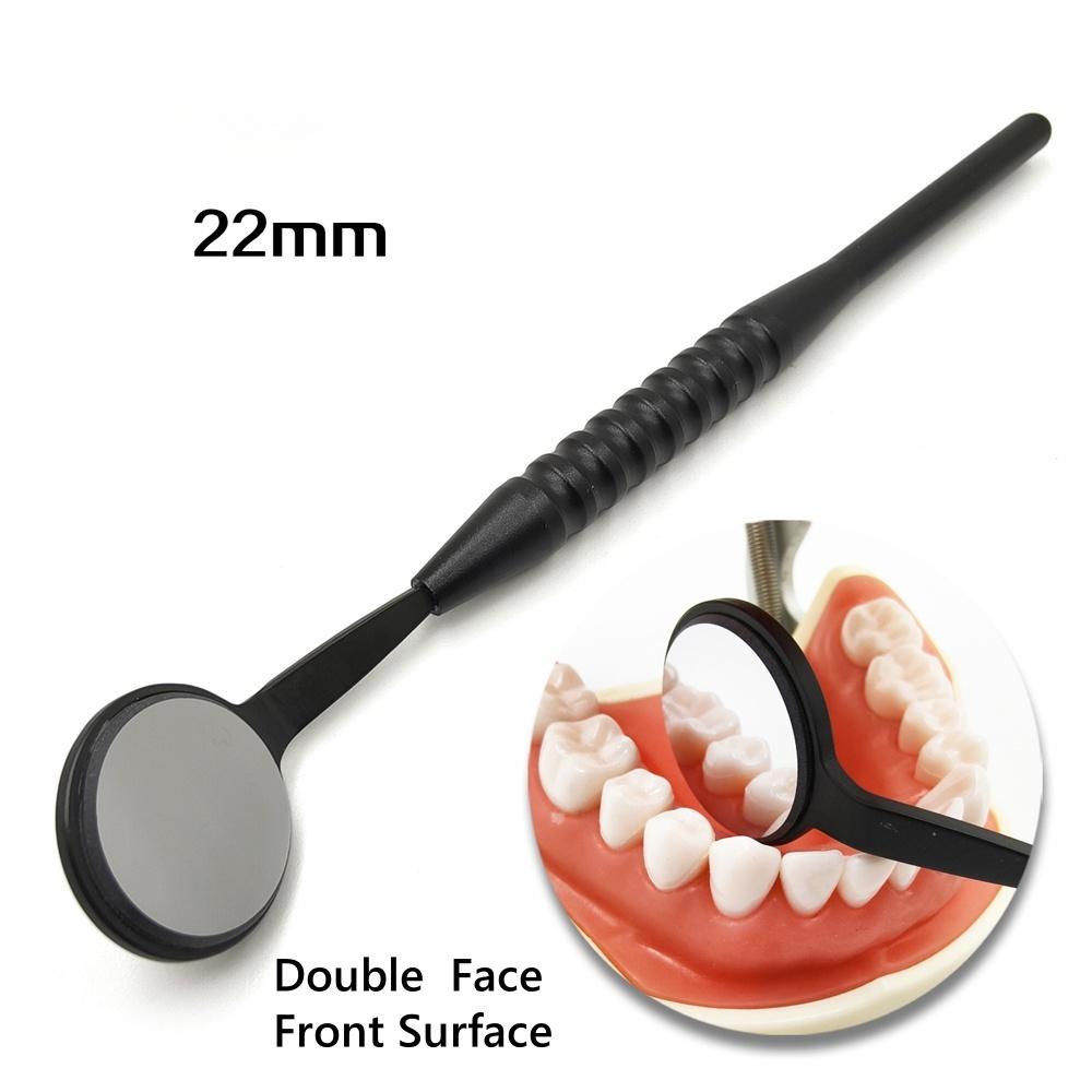 Dental Odontoscope Front Surface Mouth Mirror with Handle Oral Care Examination Hygiene Glass Rhodium Mirror