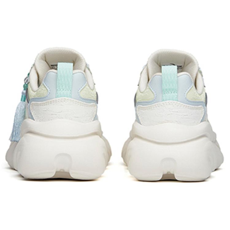 Anta Cat Paw Cushioning Slip Resistant Abrasion Resistant Low Top Chunky Sneakers Women's White Green Blue 922048894-13