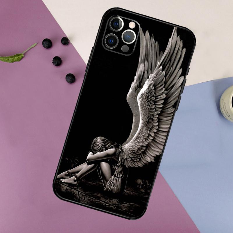 Fantasy Angel Girl Wings Phone Case For iPhone 16 15 14 13 11 12 17 Pro Max mini 15 16 Plus 16e 17 Air Bumper Cover