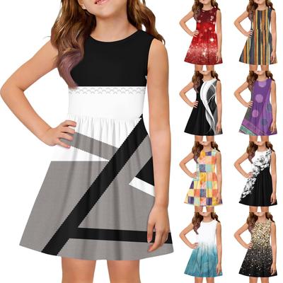 Sommer-Prinzessinnenkleid für Mädchen - A-Linien-Weste mit eingesetztem Rock
