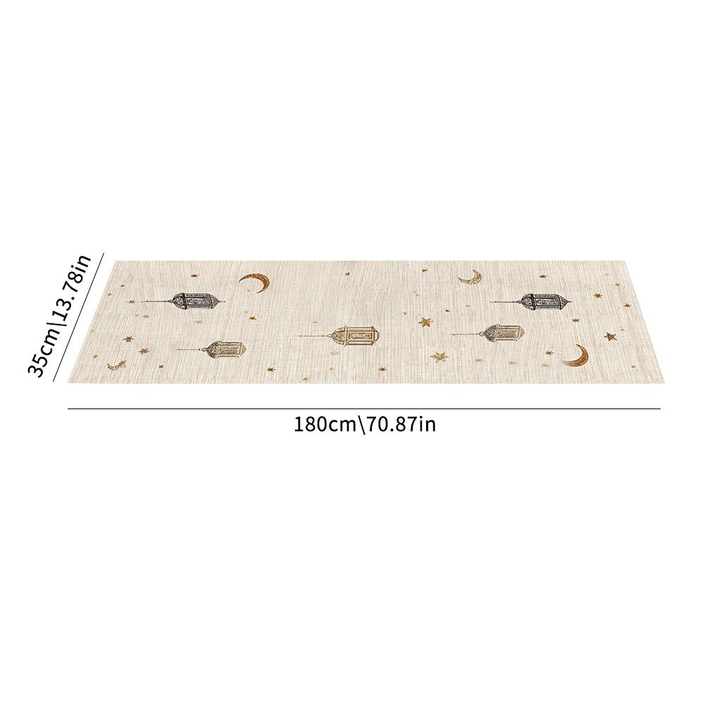 Moon Star Lantern Ramadan Table Runner, Kitchen Dining Table Decoration For Eid Muslim Festival Home Party Decor