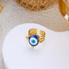 Stainless Steel Exaggerated Geometric Ring for Women Metal Texture Sun Flower Finger Ring Waterproof Antioxidant Jewelry Gifts
