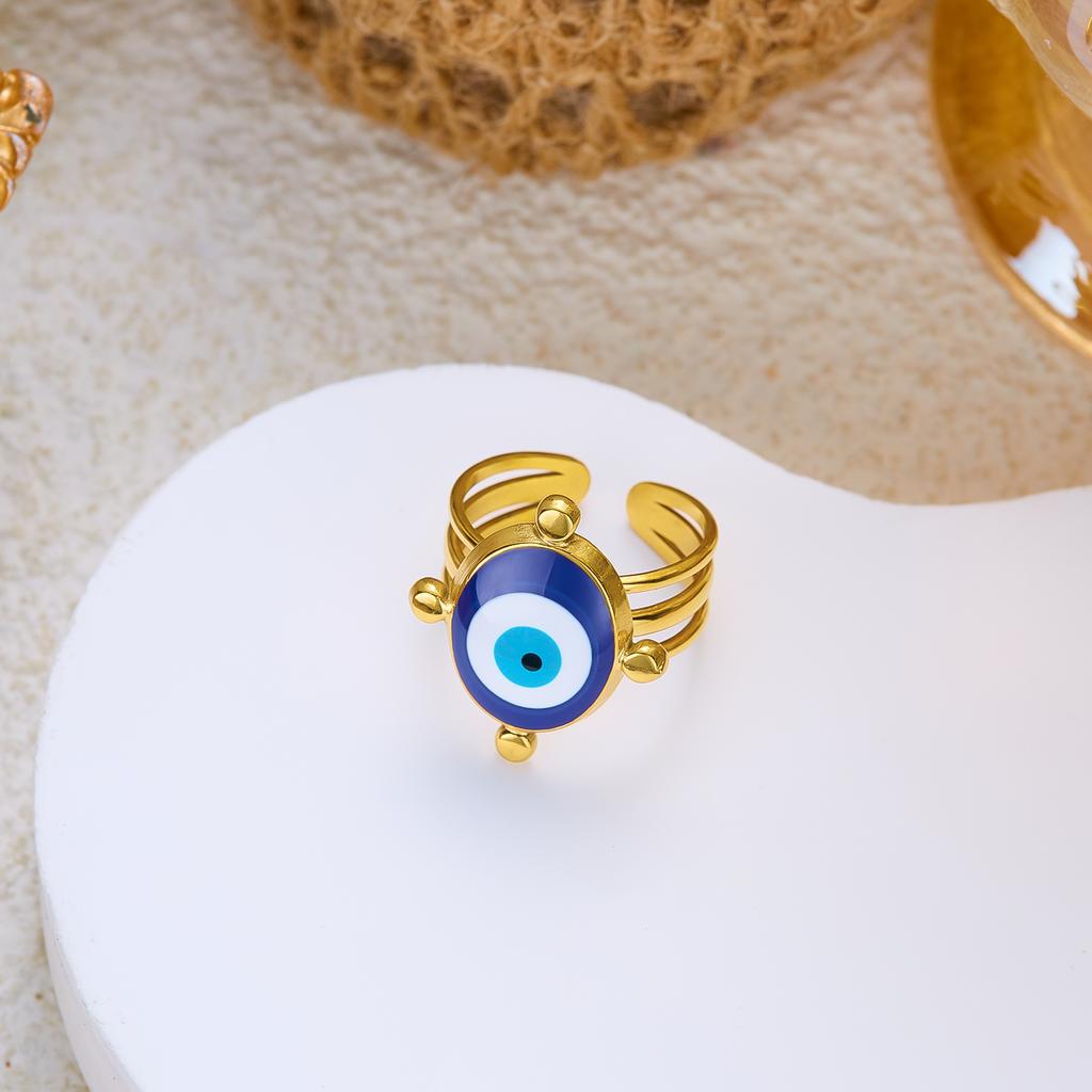 Stainless Steel Exaggerated Geometric Ring for Women Metal Texture Sun Flower Finger Ring Waterproof Antioxidant Jewelry Gifts