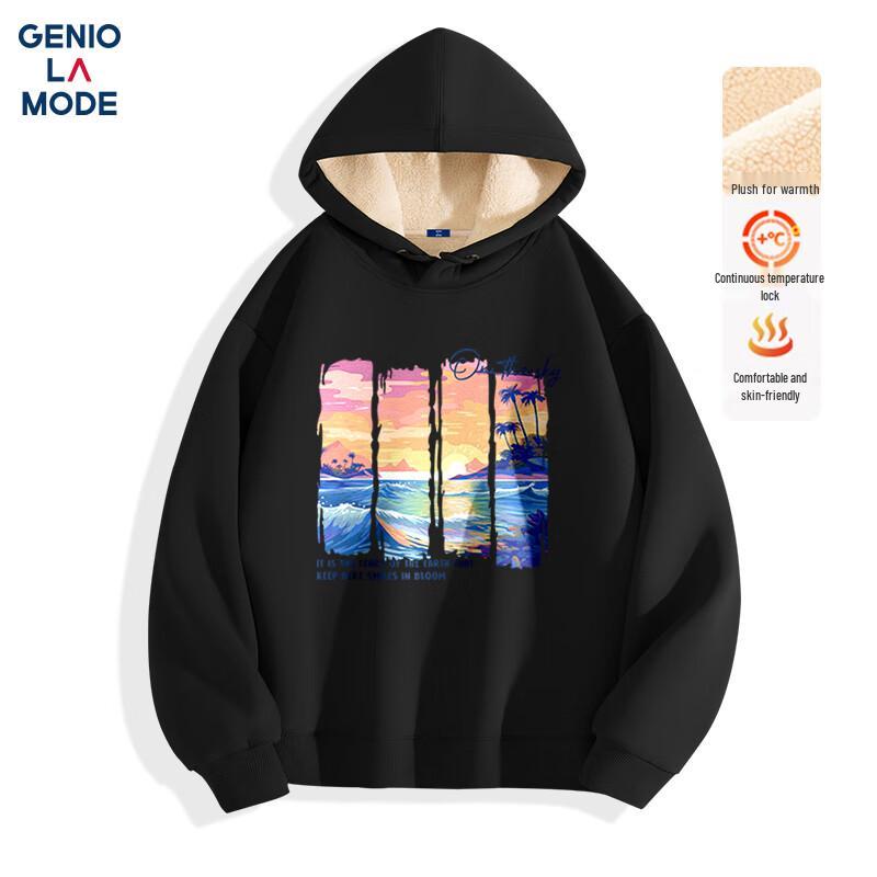 

GENIOLAMODE Men s Thickened Fleece Lined Hoodie 3XL