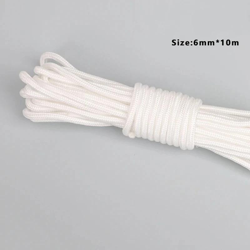 4/6/8mm Thicken Nylon Rope Anti-slip Wear-Resistant Strong Binding Rope DIY Outdoor Clothesline Quilt Rope Handicrafts 10m
