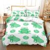 Cartoon Frog Duvet Cover Reptile Animal Theme Microfiber Quilt Cover for Children Boys Girl Teens for Bedroom Decorations Queen