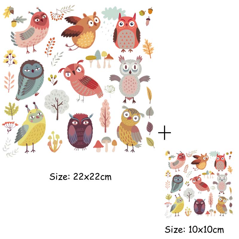 1 Set Animal Patches Fashion Diy Washable Heat Transfer T-Shirt Clothes Decoration Stickers Small Animal Transfers Patch