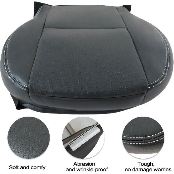GXARTS Front Driver Side Bottom Perforated Leather Seat Cover Black Replacement Compatible with Subaru Forester 2014 2015 2016
