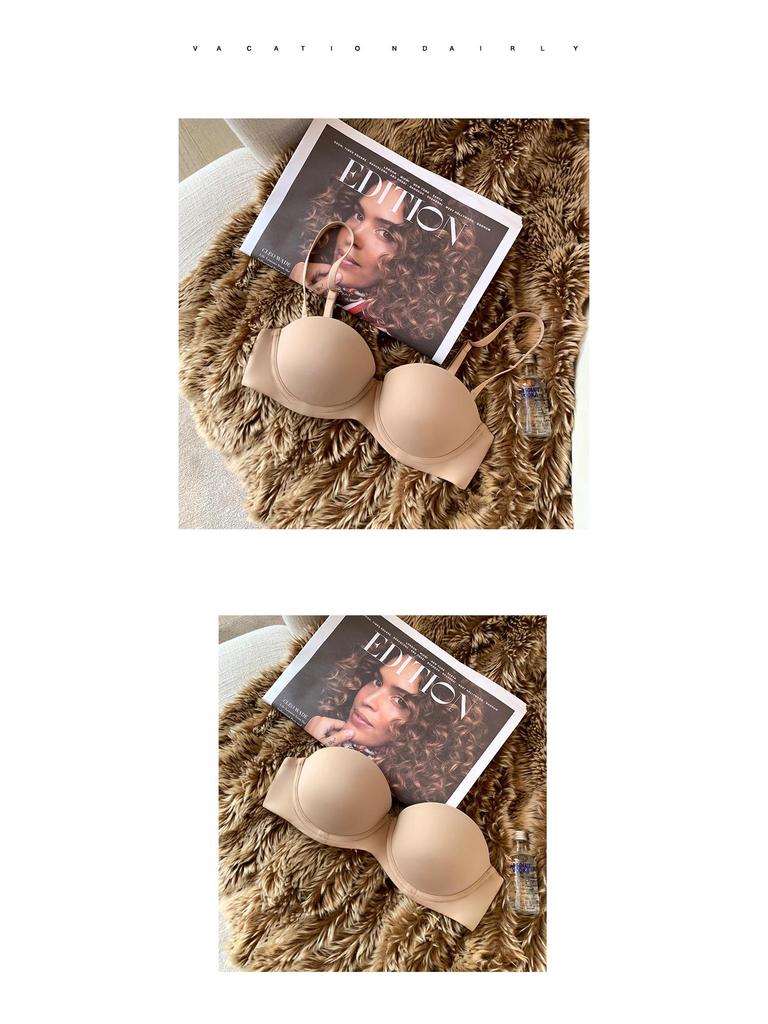 Damen trägerloser BH: Sexy, Glatt, Verstellbar, Weicher Bügel, Halbschalen-Design für kleine Brust.