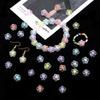 50pcs/pack Transparent Acrylic Flower Beads In Loose Beads DIY Jewelry Accessories Hand-Woven Bracelet Hair Rope Beaded Material
