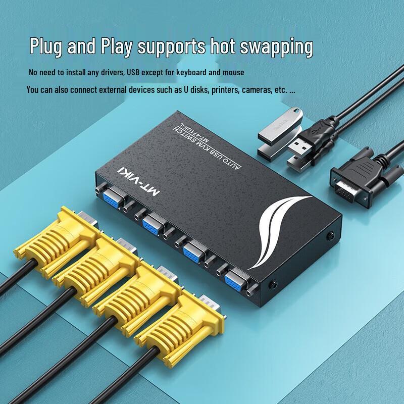 MT-Viki MT-471UK-L 4-Port KVM Switch