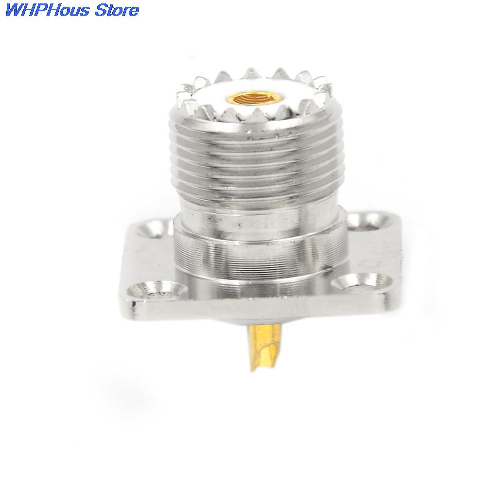 10/5/1PCS UHF Female SO-239 4 Hole Jack Square Shape Solder Cup Coax Connector for Radio Video Female UHF Panel Mount SO239