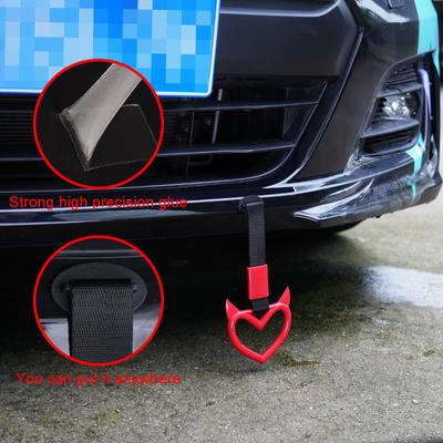 1 STÜCK Neuer JDM Tsurikawa Griffring Herz Zug Bus Handschlaufe Styling Drift Anhänger Auto Warnung Abschleppschlaufe Haken Aufkleber