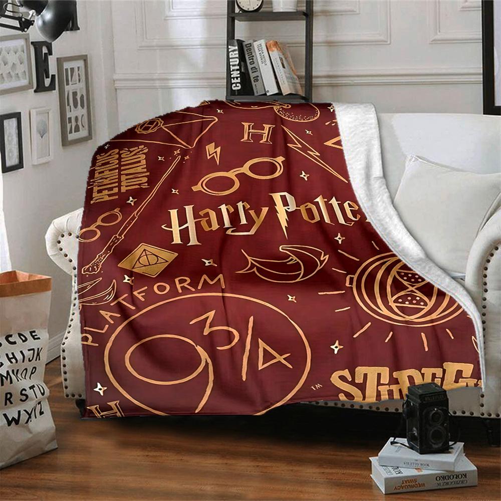 1pz Coperta Harry Potter Leggera in Flanella per Divano, Letto, Viaggio, Campeggio, Soggiorno, Ufficio, Divanetto, Sedia e Letto