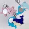 Keyring Mirror Pendant Starfish Animals Bag Pendant Fashion Acrylic Keychain  Gift