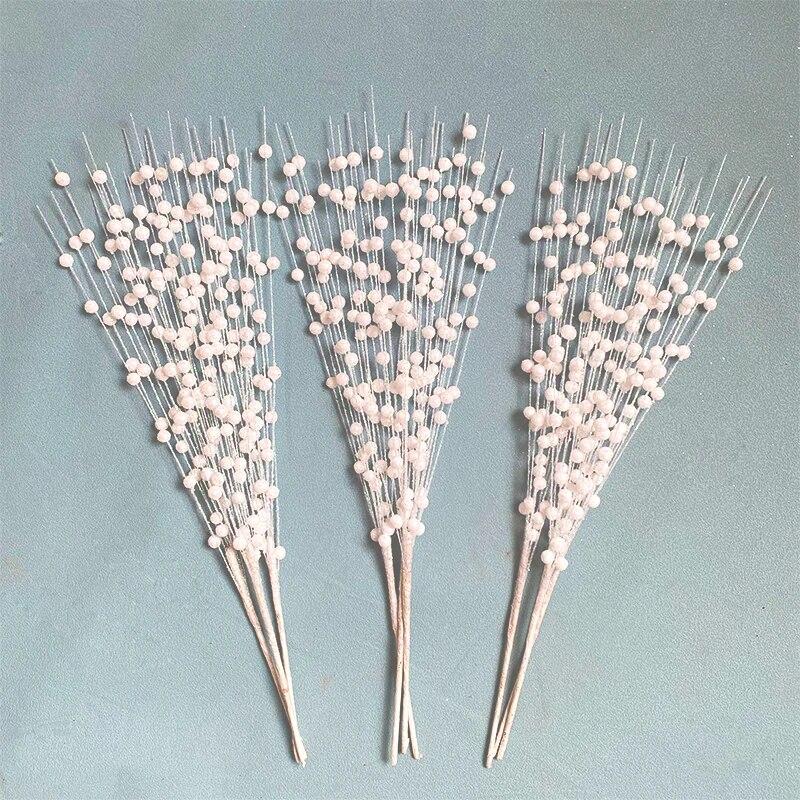 

12 шт., золотые рождественские декоративные вспышки, искусственный стебель ягоды, декор для рождественской елки, венок «сделай сам», камин, праздничные поделки, подарки белый