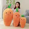Smiling Face Down Cotton Carrot Hug Pillow Plush Toy for Kids Girls Birthday