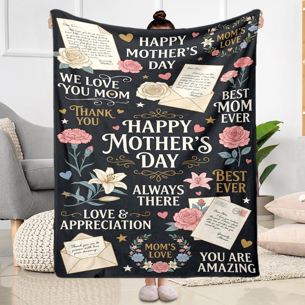 Mom's Heart And Love Blanket Suitable for Sofas,travel, Living Rooms Also a Good Gift for Friends and Family Suitable for All Seasons.