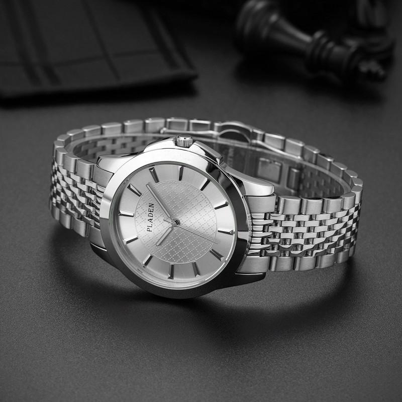 PLADEN Mens Minimalist Business Watch High Quality Solid Stainless Steel Quartz 30M Water Resistant