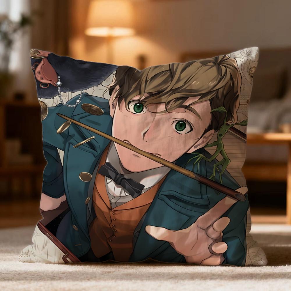 Popular FFantastic Beasts and Where to Find Themer Cushion Cover Soft Washable Pillow Case Multi-Scene for Couch Bed Travel Use