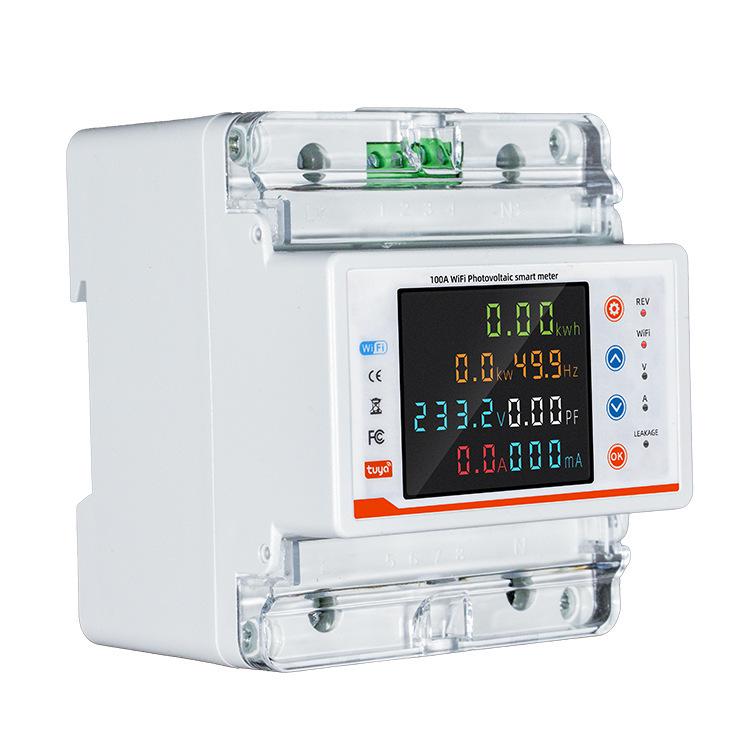 Single-Phase 4P Color Screen WiFi Smart Circuit Breaker with Bidirectional Metering & Overcurrent Leakage Protection