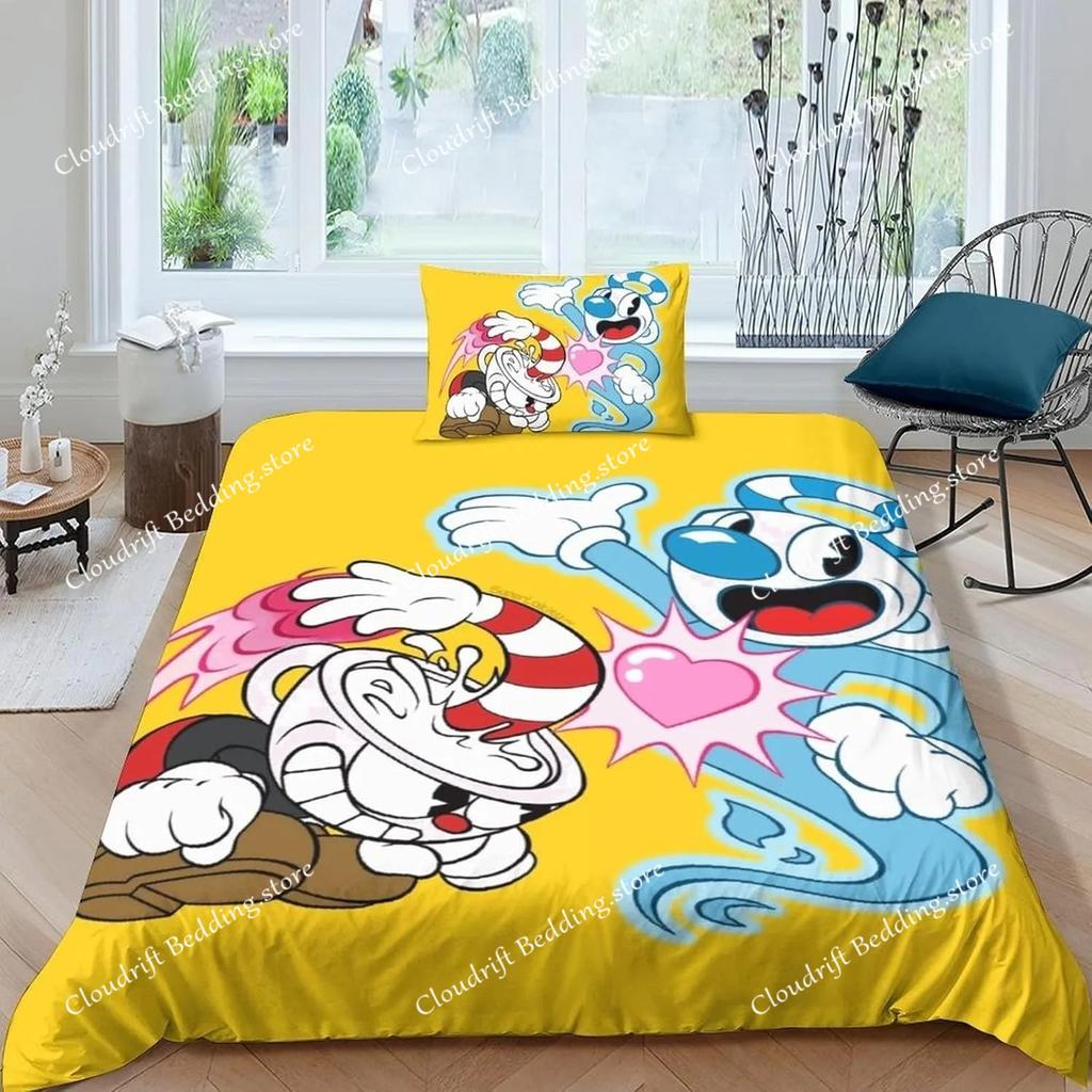 The Cuphead Show Duvet Cover 3D Exquisite Cartoon Anime Digital Print Bedding Set Comforter Bed Youth Home Decor Boys Gift