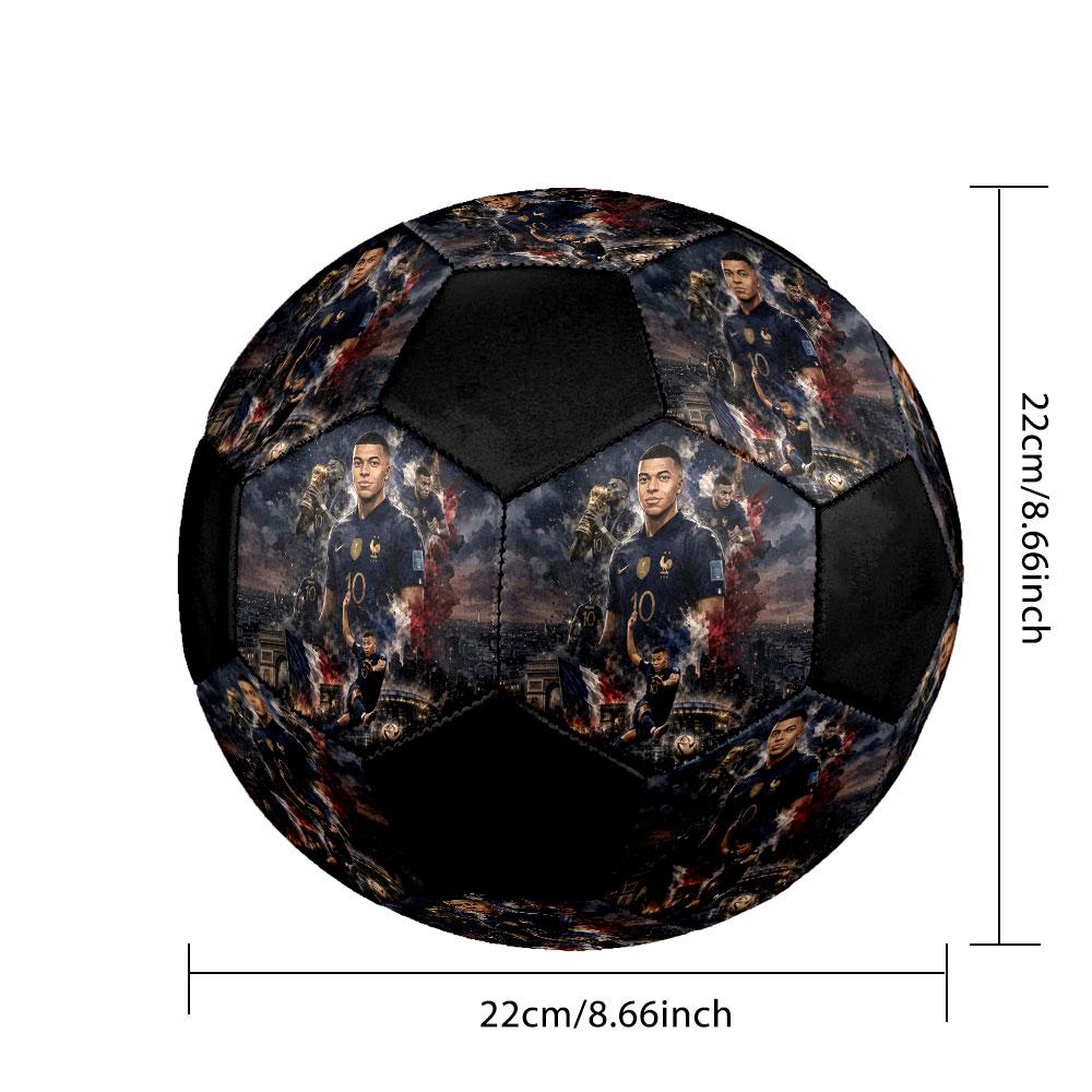 1PC Ultimate Mbappé Skills ballon de football taille 5 Praha Ballon de football en salle Coloré Tous les âges Cousu à la machine PVC Prêt pour la compétition Durable Haut rebond