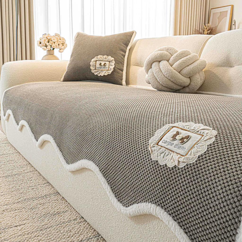Cream wind special-shaped sofa cushion universal in all seasons 2025 new irregular sofa seat cushion fixed non-slip cover cloth towel