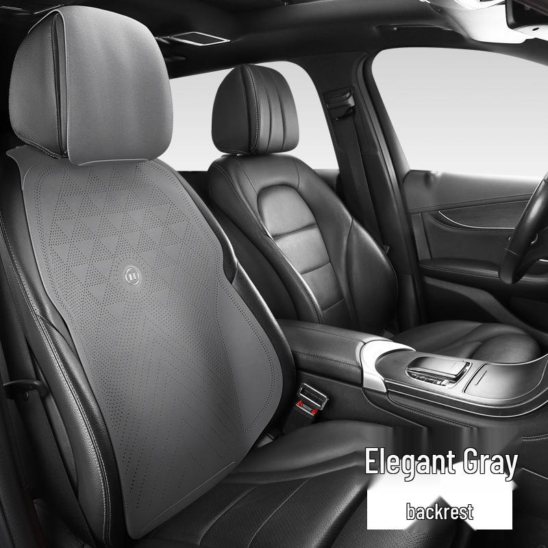 Universal Suede Car Seat Cushion Set - All-Season, Three-Piece, Summer-Ready, Thin Cushion with Lumbar Support.