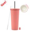 2025 Ceramic Liner Milk Tea Cup Large Capacity 830Ml Thermos Cup Stainless Steel Straw Cup